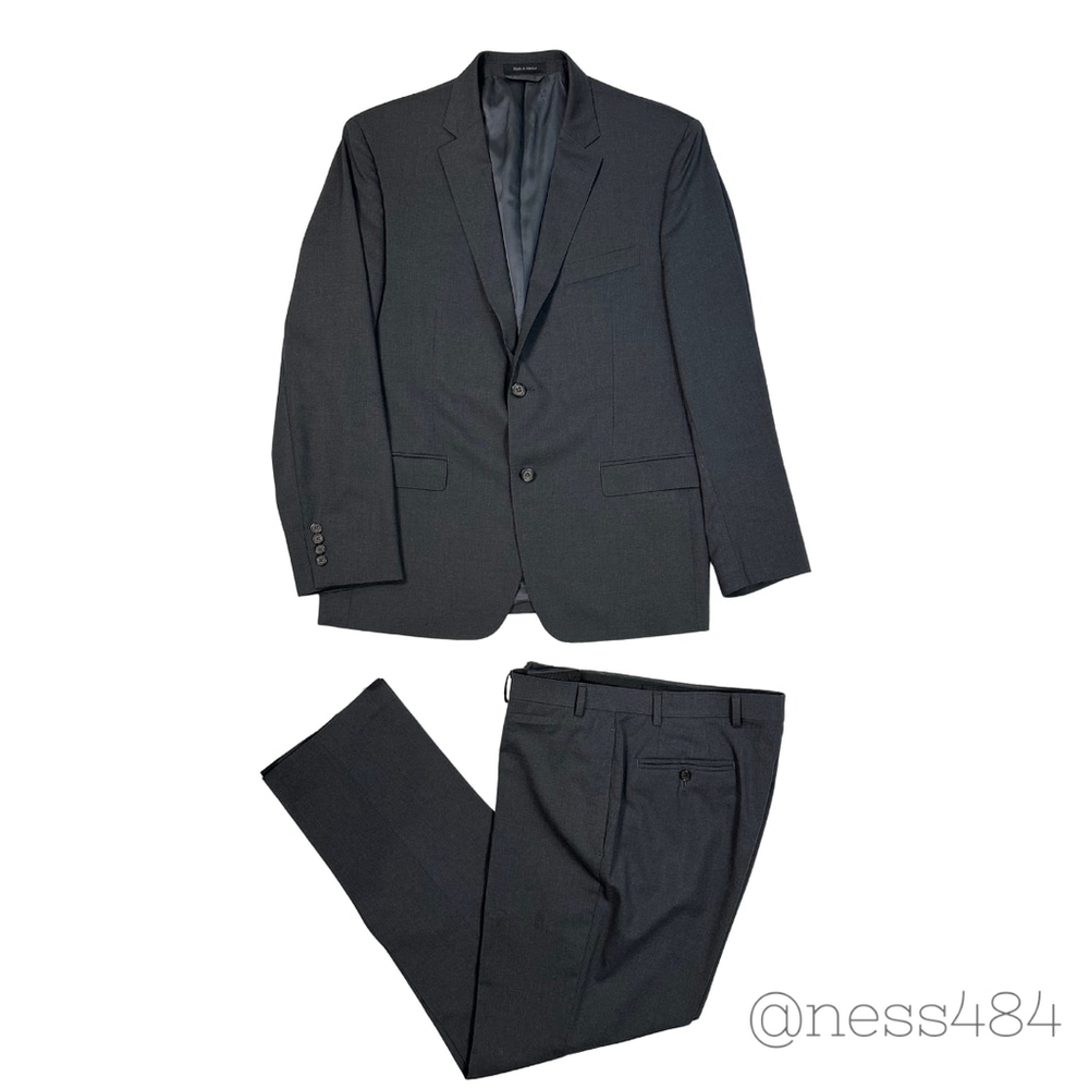 Lauren Ralph Lauren Men's Charcoal Gray Suit Two-Piece Blazer & Trousers